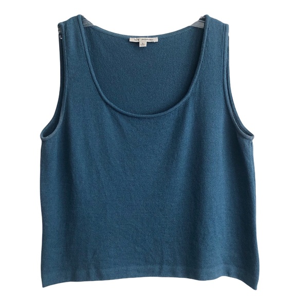 St. John Steel Blue Tank L EUC - Picture 1 of 6